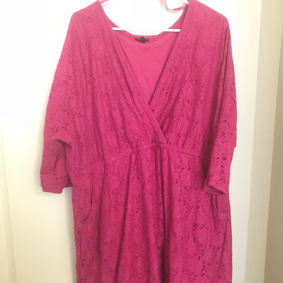 TORRID Pink Lace Dress WITH POCKETS!! - Picture 4 of 5